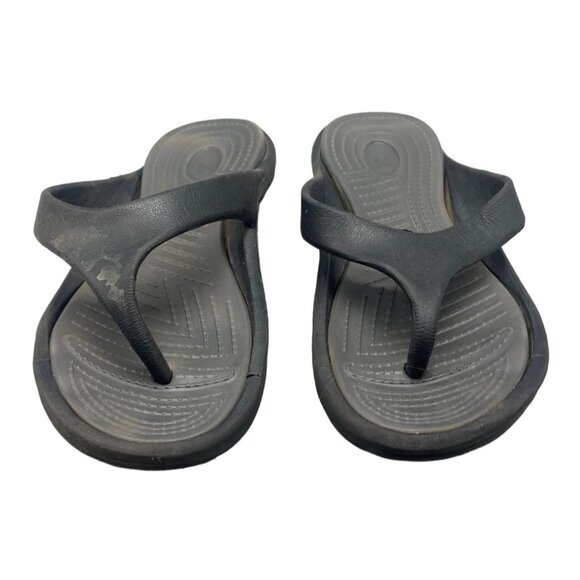 flip flop sandals black plastic size Europe 39 USA 8 women's READ - Picture 1 of 7
